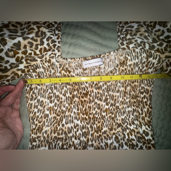Faithfull the Brand Leopard Print Smocked Puff Sleeve Mini Dress. Size 2. EUC - Picture 2 of 13